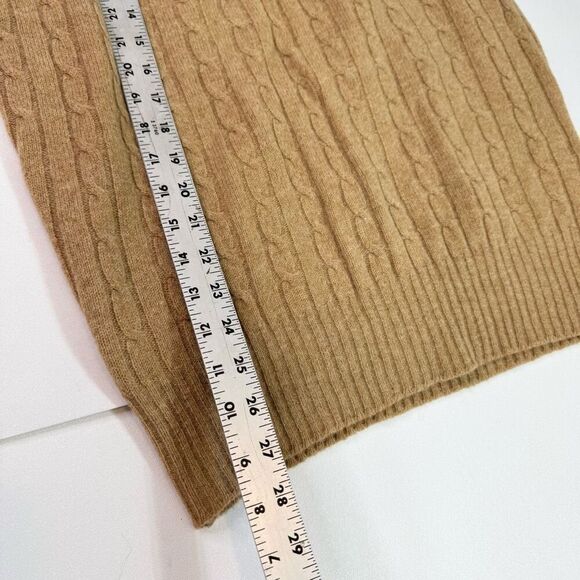 Alan Paine Vest Womens Large Eu40 Tan Lambswool Cable Knit Sweater Grandpa - Picture 5 of 6